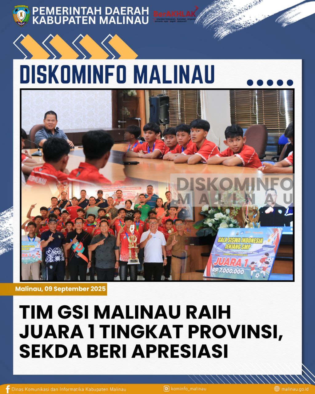 tim-gsi-malinau-raih-juara-1-tingkat-provinsi--sekda-beri-apresiasi