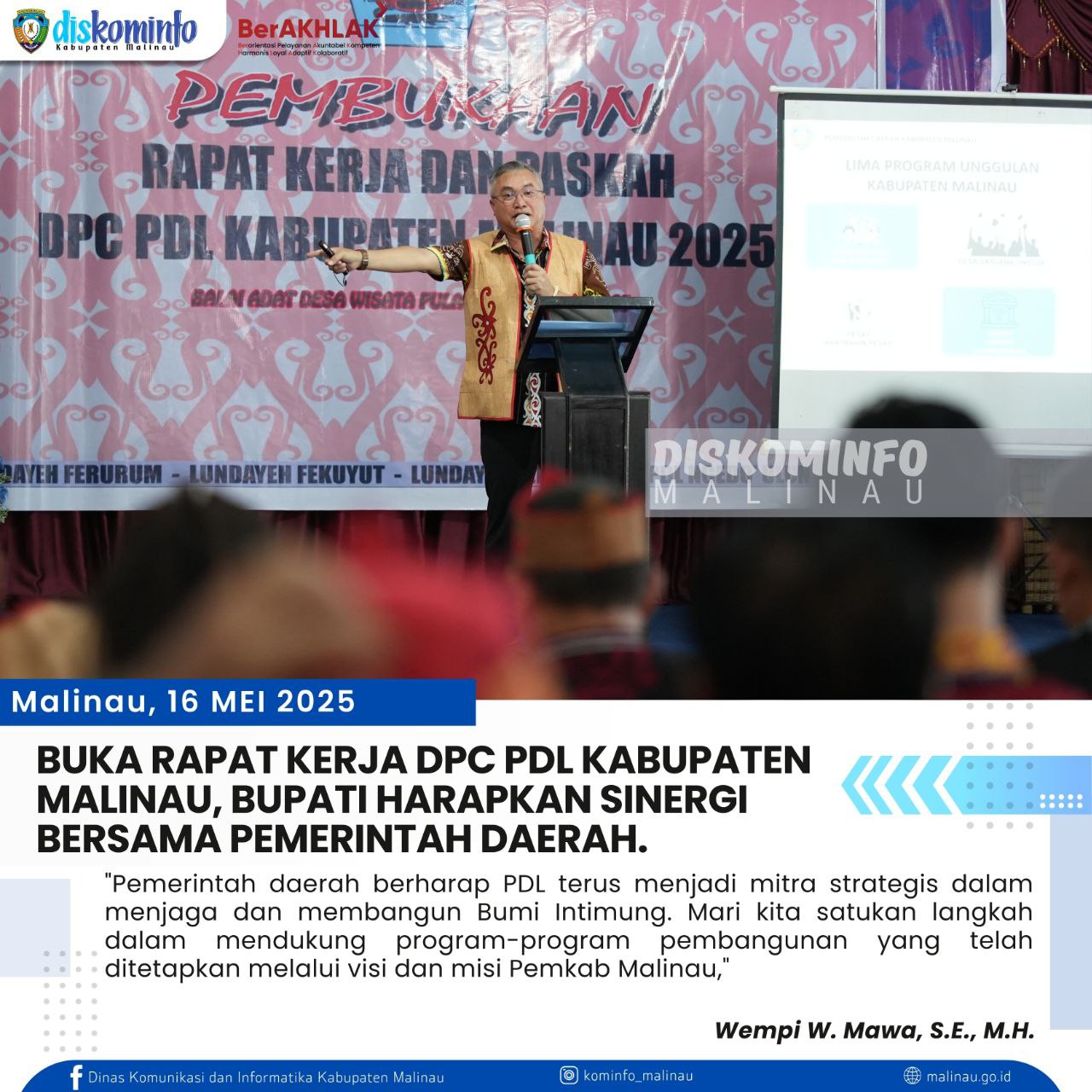 buka-rapat-kerja-dpc-pdl-kabupaten-malinau--bupati-harapkan-sinergi-bersama-pemerintah-daerah