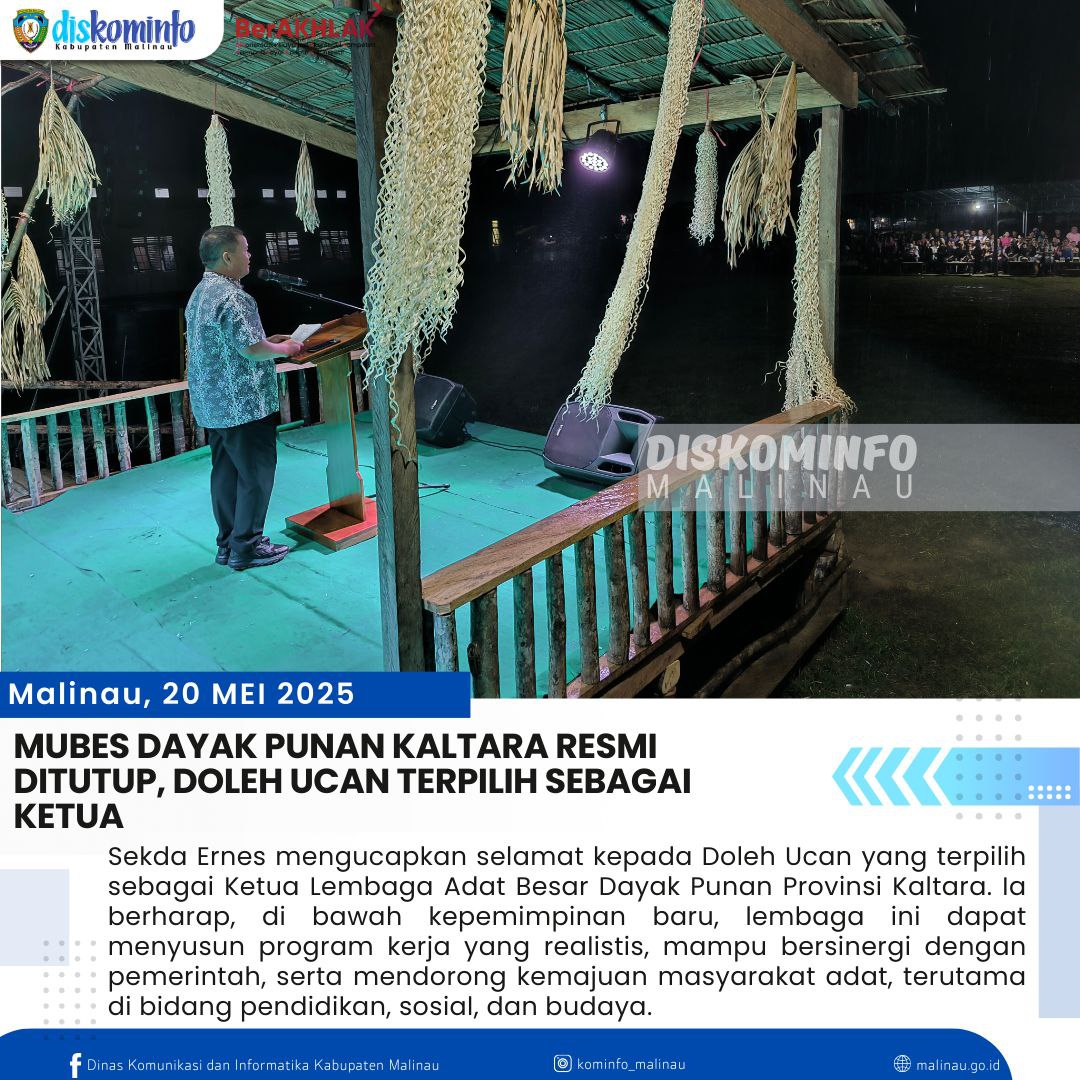 mubes-dayak-punan-kaltara-resmi-ditutup--doleh-ucan-terpilih-sebagai-ketua