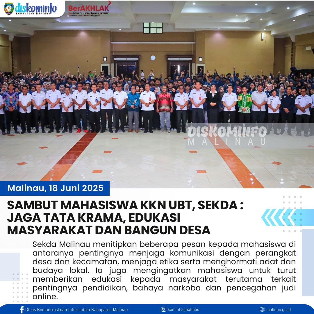 sambut-mahasiswa-kkn-ubt--sekda-:-jaga-tata-krama--edukasi-masyarakat-dan-bangun-desa